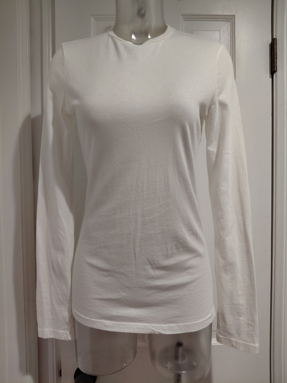 James Perse White Long Sleeve Crewneck Tee